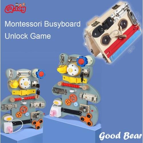 Busy Board Montessori Unlock Toy Essential Educational Sensory Board Toddler busyboard intelligence tablero sensorial montessori