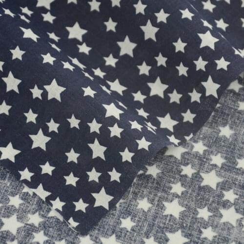 Booksew Telas Stoffen Blue Cotton Fabric White Star Doll DIY Patchwork Sewing Dress Materials African Cloth Tissus Au Metre