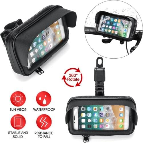 MTB Bike Bicycle Holder Bag Pouch Touch Screen Bicycle Motorcycle Handlebar Holder for 5.5-6.5 inch Waterproof Cycling Mounts