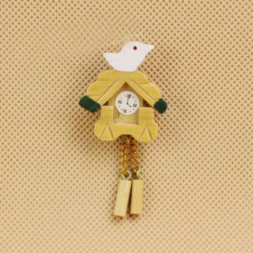 G05-X137 children baby gift Toy 1:12 Dollhouse mini Furniture Miniature wooden lovely bird clock 1pcs