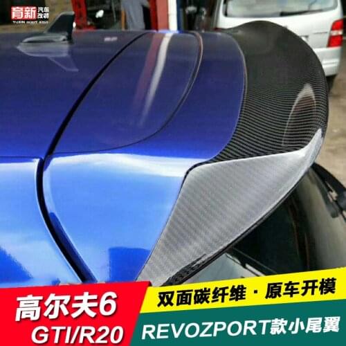 For Volkswagen 6GTI R20 modified REVOZPORT style Carbon Fiber Rear Roof Spoiler Wing Trunk Lip Boot Cover Car Styling