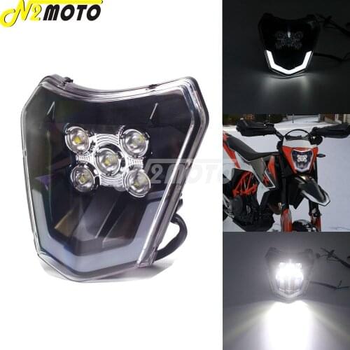 Motocross Dual Sport LED Headlight Handlamp for EXC XCF XCW 250 300 350 450 500 690 SMC R EU/US Enduro Six Days EU US Dirt Bike