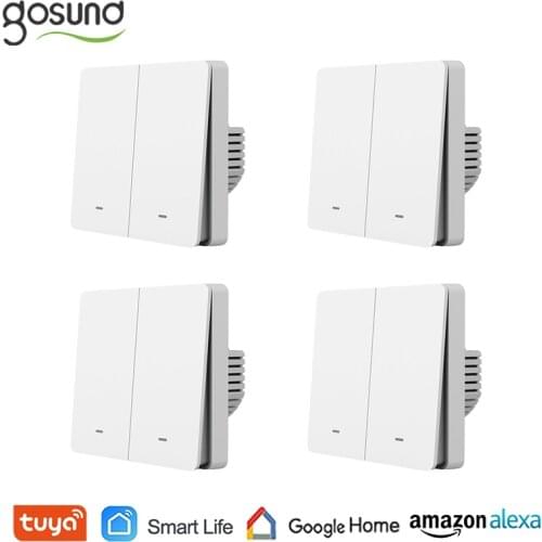 Gosund EU 2 Gang 10A Wifi Smart Switch Tuya Smart Life APP/ Voice/ Touch Remote Control Light Switch Work With Alexa Google Home
