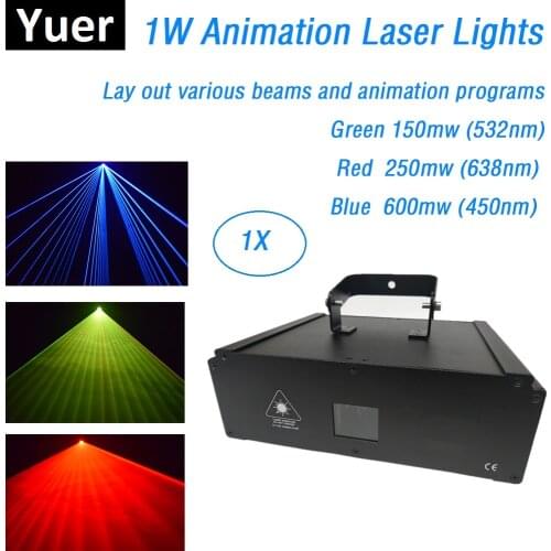 1XLot RGB 1W DMX512 Laser Lights Line Scanner Stage Lighting Effect Laser Projector Lights DJ Dance Bar Xmas Party Disco Lights