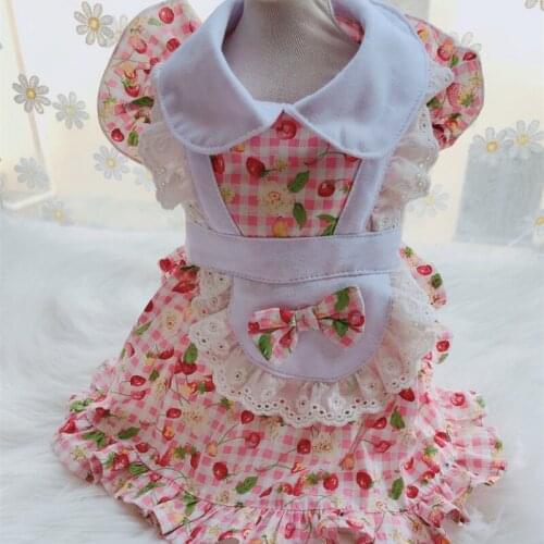 Cute Girl Dog Dress Summer Pet Dog Clothes Cat Puppy Skirt Apparel Yorkshire maltese Shih Tzu Poodle Pomeranian Clothing Dresses