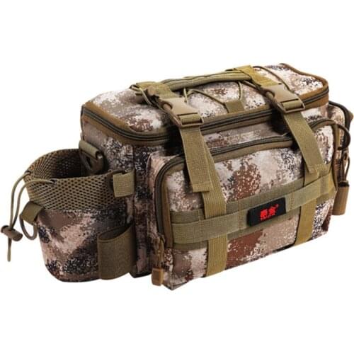 Multifunctional waterproof fishing bag outdoor sports pockets fishing bait equipment storage bag shoulder messenger bag