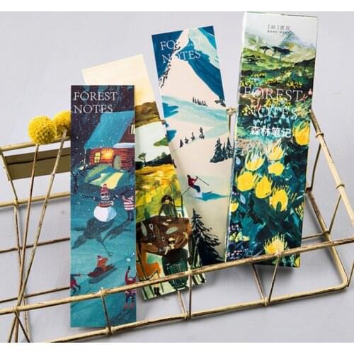 Multi-use 30 pcs forest note of four season design Craft Paper Cards as bookmark tag gift Scrapbooking DIY message card