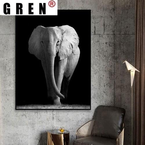 GREN Modular Animal Canvas Painting Wall Art Lion Elephant Horse Posters And Prints Pictures For Living Room Home Decor Unframed