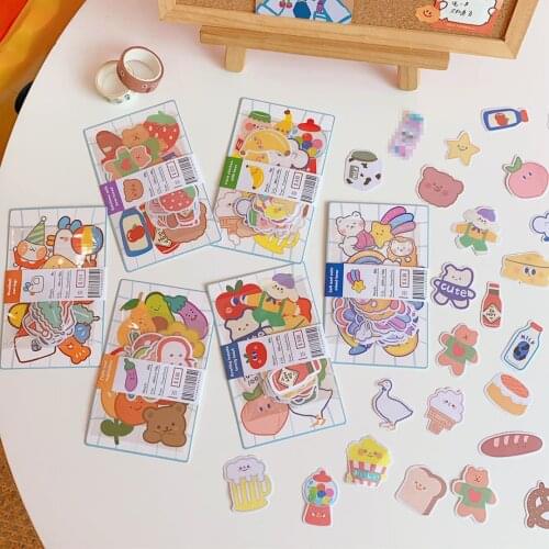 Cartoon Kawaii Bear Sticker Creative Mobile Phone Decoration Material Sticker Transparent Decoration Cute Student Stationery
