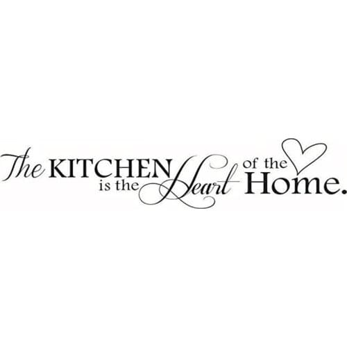 The Kitchen is The Heart of The Home Wall Sticker Removable Quotes and Sayings Wall Decal DIY Vinyl Art Decal Home Decoration