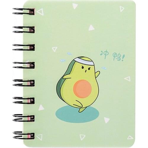 Creative Little Fresh Cartoon Coil This Girls Heart Mini Notebook Cute Avocado Portable Pocket Diary Book Thick And Delicate