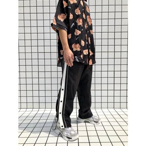 2020 New Arrivals Patchwork Side-Striped Harem Pants Drawstring Joggers Mens Hip Hop Casual Streetwear Loose Hipster Trousers