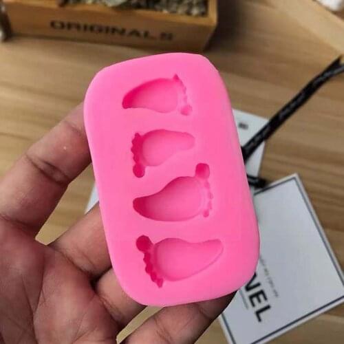 New Creativity 3D Baby Feet Silicone Mold Chocolate Mold Baking Cake Paste Tool Pudding Baking Decorating Fondant Bakeware I3U0
