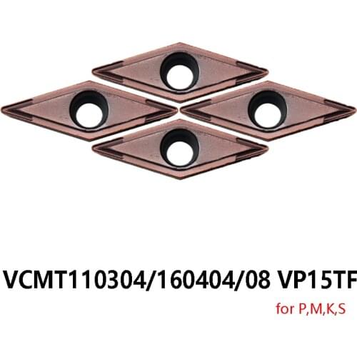 Original Carbide Inserts VCMT 110304 160404 160408 VCMT110304 VCMT160404 VCMT160408 VP15TF Lathe Cutter Tools CNC