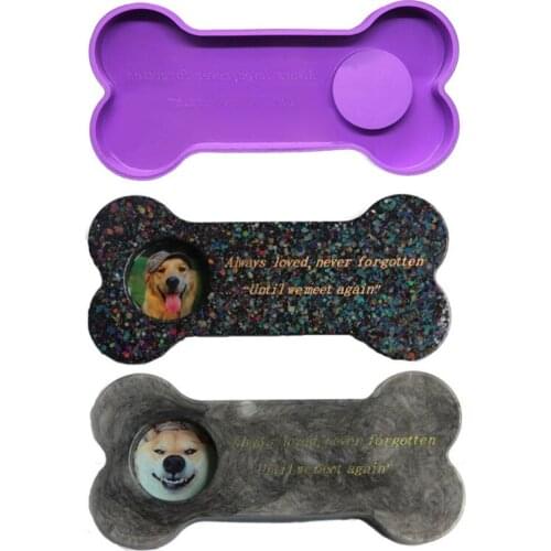 Memorial Pet Bone Tombstone Epoxy Resin Mold Dog Keepsake Gravestone Silicone Mould DIY Crafts Decorations Ornaments Casting Too