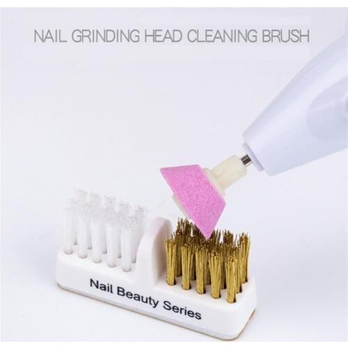 2 IN 1 Professional Electric Manicure Drills Cleaning Brush Cleaner Nail Drill Copper Wire Brush Dental Drill Bit Clean Tool