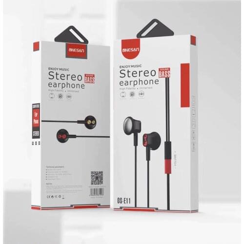 Wired handsfree Steoro bass in-ear earphones with mic sport Headset 3.5mm for iphone 7 Xiaomi Samsung Huawei earphone ONESAM E11