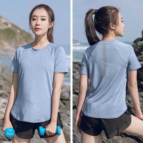 Plus Size L-4XL Women Yoga Tops Mesh Breathable Sports Shirts Fitness Running Loose T-Shirts Gym Workout Trainning Shot Sleeve