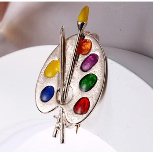 Draw Palet Broche Creatieve Rhinestone Pins En Broches Vrouwen En Mannen Pin 2 Kleuren Beschikbaar Pak Accessoires