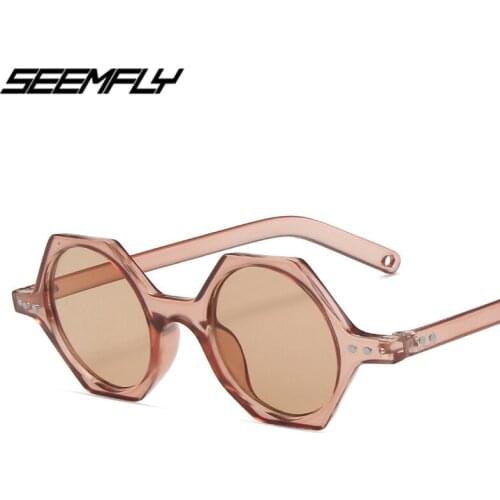 Seemfly Polygon Sunglasses Women Vintage Luxury Travel Driving Sun Glasses Candy Color Mirror Spectacle Shades Male Goggle UV400