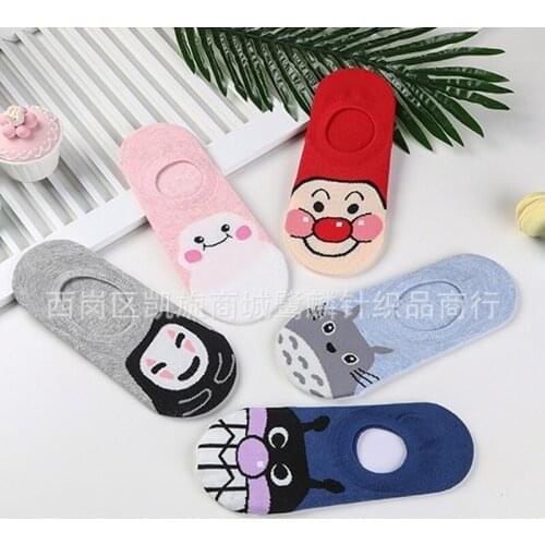 Spirited Away Woman Sock Ladies Thin Totoro Socks for Women Boat Happy Sox Couples Cotton Vintag Summer Sokken Miyazaki Hayao