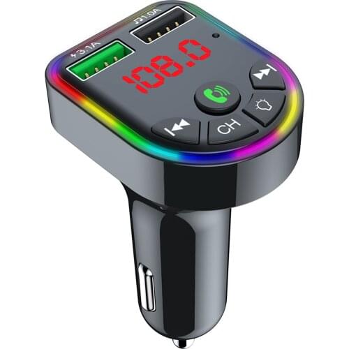 LED FM Transmitter Auto Wireless Bluetooth Car Kit Dual USB Car Charger 3.1A 1A 2 Port USB MP3 Music Player Support TF/U Disk