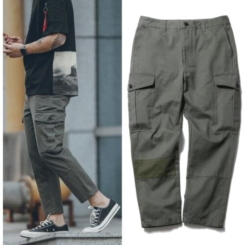 Thintenda Cargo Pants Fashion Casual Pants Harajuku Summer Trousers High Street Pockets Hip Hop Pants Men Urban Clothing For Men