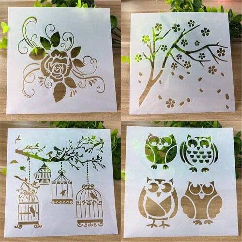 3pcs stencils for diy scrapbooking plastic painting scrapbook Drawing Template Stencil Cake Spray Mold Art Craft