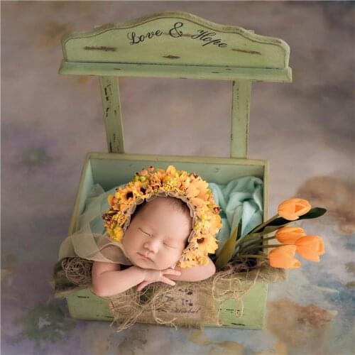 Vintage Newborn Yellow Floral Bonnet Handmade Baby Sunflower hat Baby Girl Floral Hat Newborn Flower Bonnet Photography Props