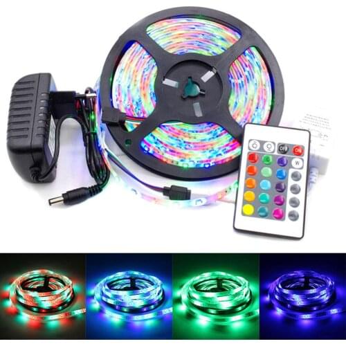 5m 12V Remote Control Waterproof RGB Color LED Strip Light Lamp TV Backlight LED light strip have a stronger adhesive that stick