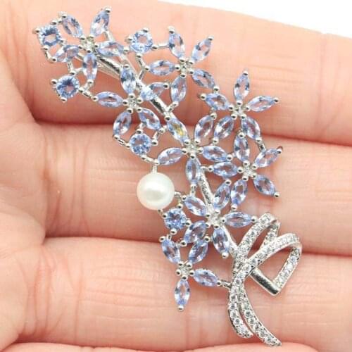 38x24mm SheCrown Elegant Created Pink Tourmaline CZ Gift For Womans Engagement Silver Pendant