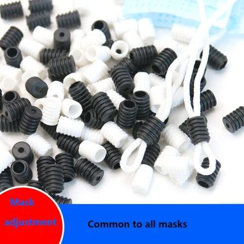 100PCS Rope Cord Lock Plastic Stopper Cord End Toggle Clip Buckle Drawstrings Elastic Cord Adjuster Mask Elastic Buckle