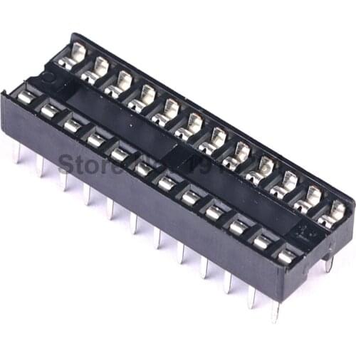 20pcs 24 Pin 2.54mm DIP SIP IC Sockets Adaptor Solder Type Narrow 24P