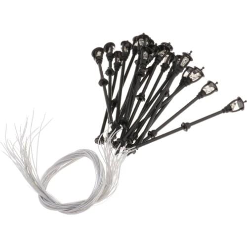 20pcs 1/100 Scale Garden Lamp Model Railway Train Lamp Post Street Lights