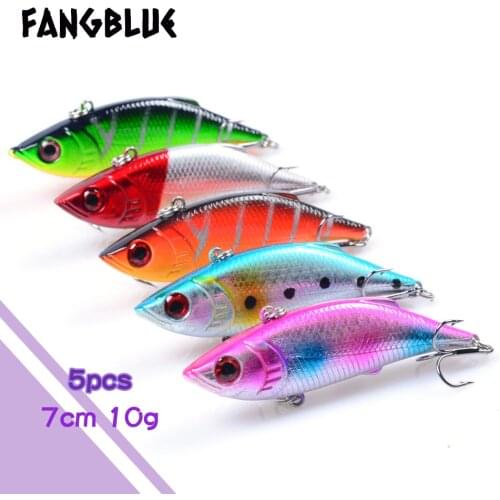 5PCS VIB Fishing Lures 10g 70mm Quick Sinking Fishing Accessories Diving Swivel Jig Wobblers For Pike Bass Fishing Accessories
