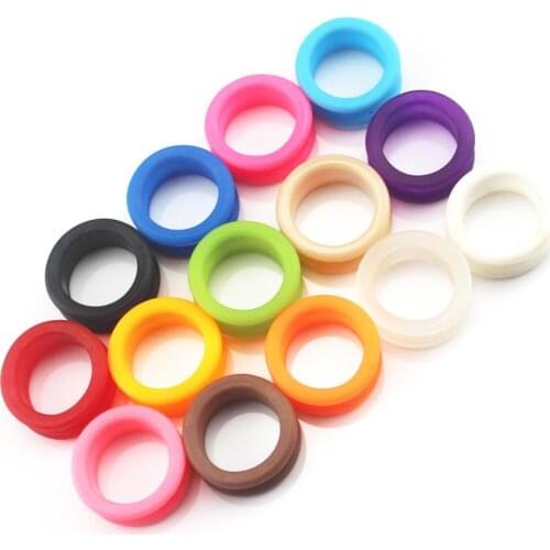 5Pcs Silica Gel Hair Scissors Ring Cutting Barber Circle Shears Hairdressing Tool Accessories Multicolor fit all size scissors