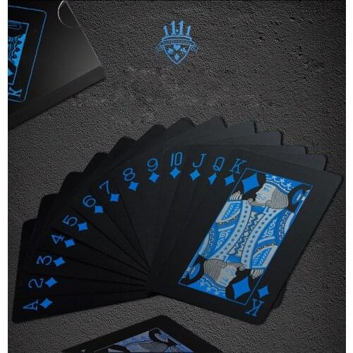 55pcs Waterproof Black Plastic Playing Cards Collection Black Diamond Poker Cards Creative Gift Standard Playing Cards