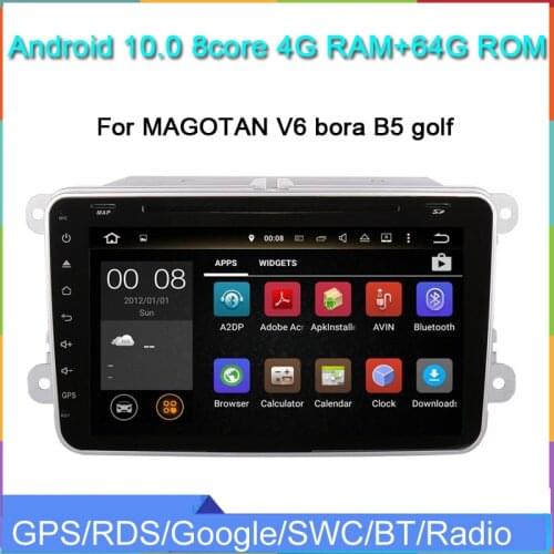 8inch touch button octa core 4G RAM 64G ROM android 10.0 car dvd player for MAGOTAN V6 bora B5 golf with gps navi