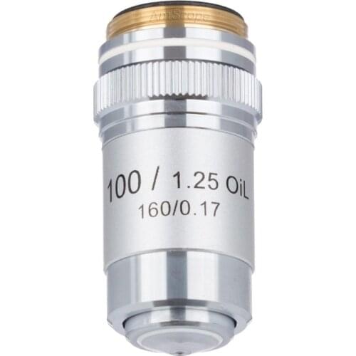 AmScope 100X (Oil) Achromatic Microscope Objective for Compound Microscopes A100X-V300