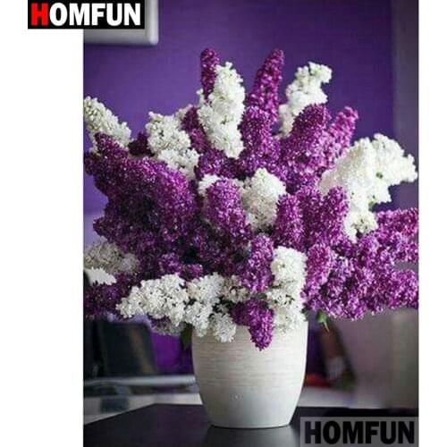 HOMFUN Full Square/Round Drill 5D DIY Diamond Painting "flower" Embroidery Cross Stitch 5D Home A08035