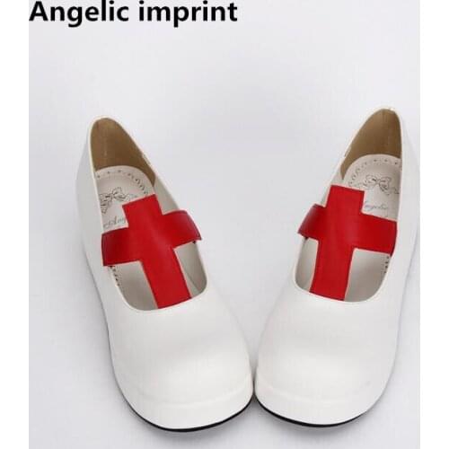 Angelic imprint woman mori girl lolita cosplay punk shoes lady mid heels wedges pumps women princess dress party shoes 33-47 5cm