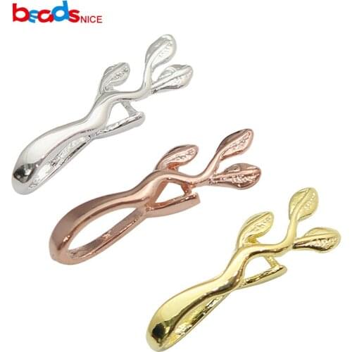 Beadsnice ID8239smt2 50pcs/lot Brass Charm Holder Bail Pendant Leaf Pendant Bails Jewelry Supply