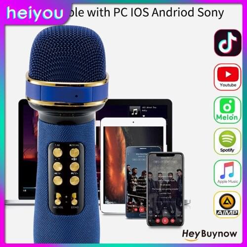 Wireless Bluetooth Speaker Usb Microphone for Cell Phone/PC Singing Karaoke Portable Handheld Mic Support Profession Microphone
