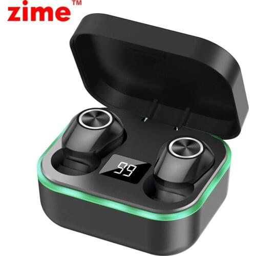 Zime Earbuds Wireless Sports Bluetooth earphones surround breathing lamp Bass Touch control headset with LED Display mic