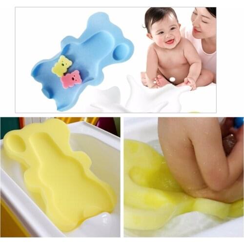 Baby Infant Soft Bath Sponge Seat Cute Anti Slip Foam Pad Mat Body Support Safety Kids Cushion Sponge Bathroom Products