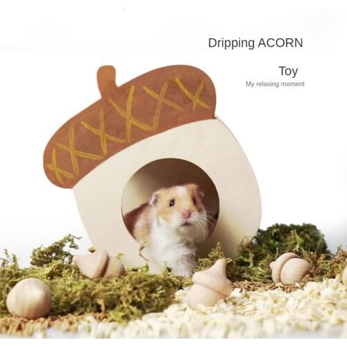Natural Beech Hamster Nest Dwarf Rat Golden Bear Hamster Acorn Modeling Toys Hamster Molar Toy Hamster Cage Landscaping Supplies