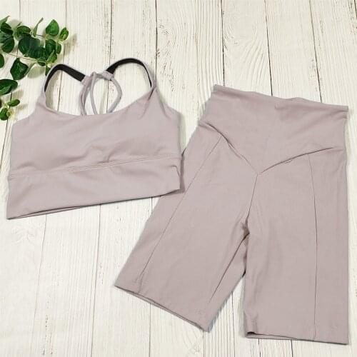 Yoga Set Short Women Fitness Set Yoga Outfit For Women 2 Piece Gym Suit Sports Bra Sets Workout Clothes Spandex Sports Clothing