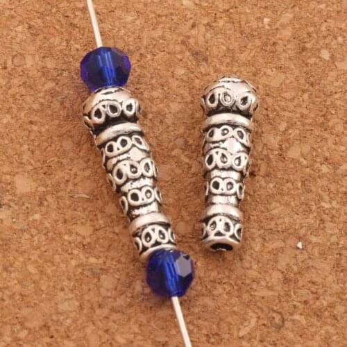 Microphone Style Tube Beads 22.5X7.2mm 27PCS Zinc Alloy Spacers Jewelry Findings L517
