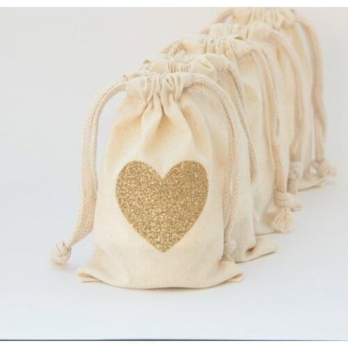 Heart muslin valentine wedding Bachelorette Hangover bridal shower recovery Survival Kit favor gift bags party Candy pouches