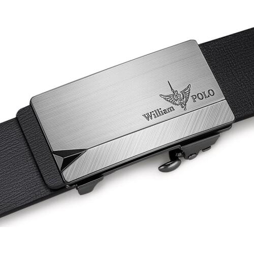 Williampolo Belt mens leather belt new toothless automatic buckle youth leisure business trend leather belt
